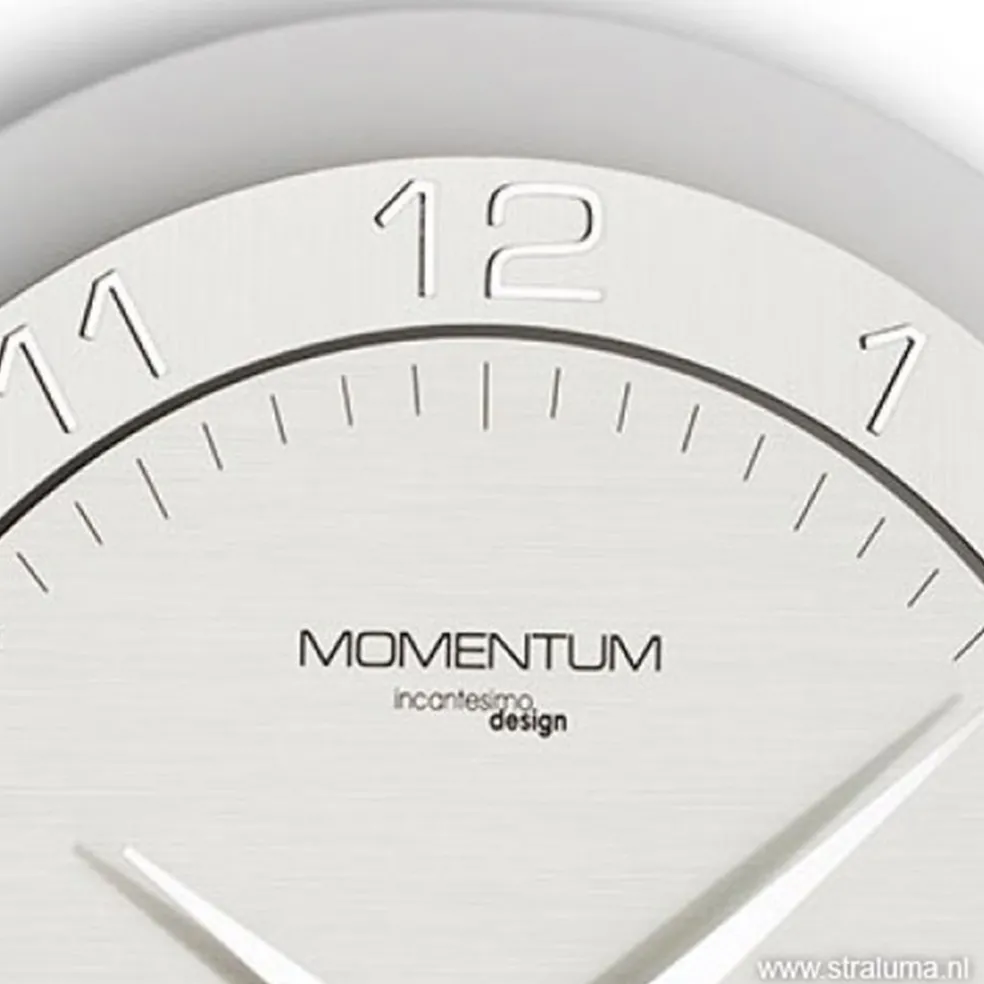 Discount Straluma Moderne wandklok rond RVS keuken/kantoor
