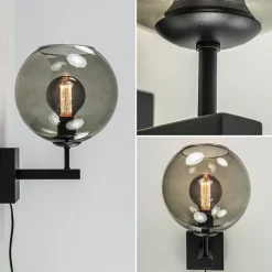Best Sale Straluma Moderne wandlamp met smoke glazen bol incl. snoer