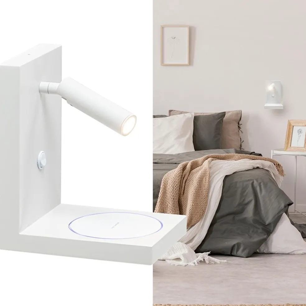 New Straluma Moderne wandlamp wit inclusief LED en fast charger