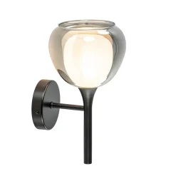 Cheap Straluma Moderne wandlamp zwart met smoke glas