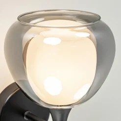 Cheap Straluma Moderne wandlamp zwart met smoke glas