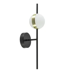 Online Straluma Moderne wandlamp zwart met witte bol incl LED