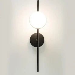 Online Straluma Moderne wandlamp zwart met witte bol incl LED