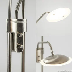 Best Sale Straluma Nikkel vloerlamp met LED uplighter en leeslamp