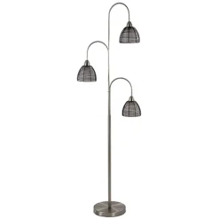 Store Straluma Nikkel vloerlamp met zwarte draad kapjes