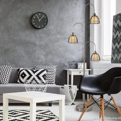 Store Straluma Nikkel vloerlamp met zwarte draad kapjes