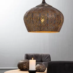 Best Sale Straluma Oosterse hanglamp Emine bruin/goud metaal