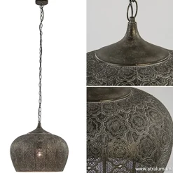Clearance Straluma Oosterse hanglamp Emine goud/bruin