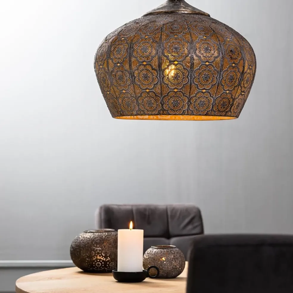 Clearance Straluma Oosterse hanglamp Emine goud/bruin