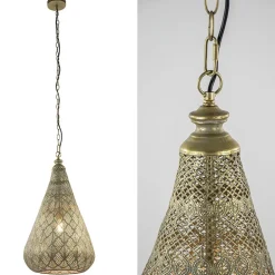 Store Straluma Oosterse hanglamp kegel goud groot