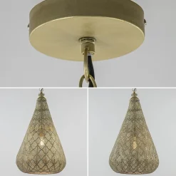Store Straluma Oosterse hanglamp kegel goud groot