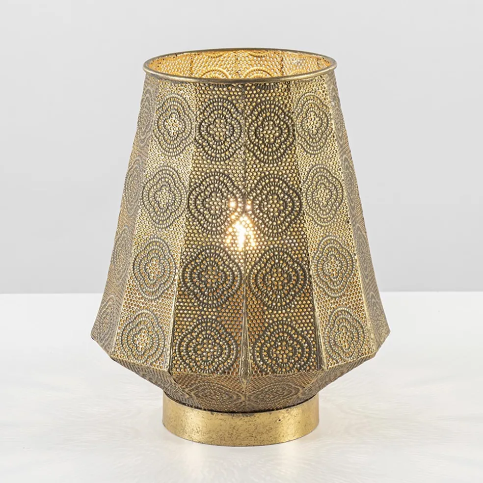 Discount Straluma Oosterse tafellamp lantaarn metaal goud