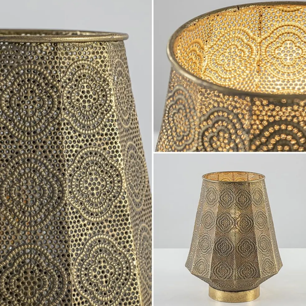 Discount Straluma Oosterse tafellamp lantaarn metaal goud