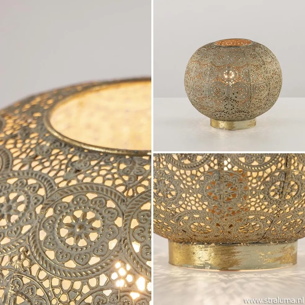 Best Sale Straluma Oosterse tafellamp rond antiek messing