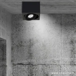 Discount Straluma Opbouwspot box zwart 1-lichts led