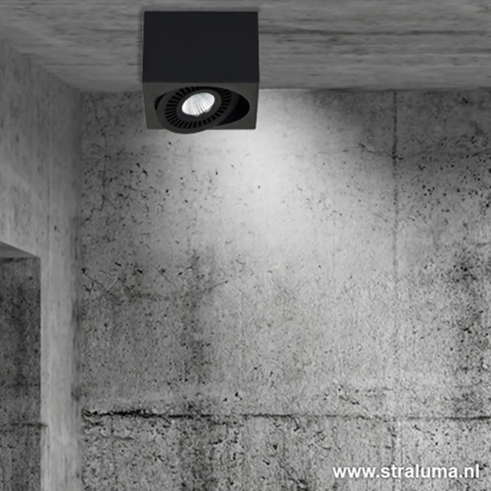 Discount Straluma Opbouwspot box zwart 1-lichts led