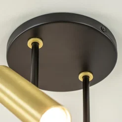 Best Sale Straluma Opbouwspot 2-lichts rond zwart/brass verstelbaar