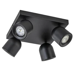Discount Straluma Opbouwspot 4-lichts vierkant zwart GU10