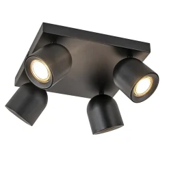 Discount Straluma Opbouwspot 4-lichts vierkant zwart GU10