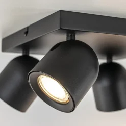 Discount Straluma Opbouwspot 4-lichts vierkant zwart GU10