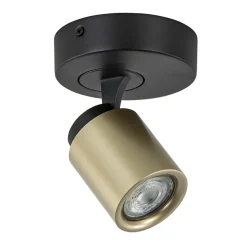 Discount Straluma Opbouwspot 1-lichts zwart/goud GU10