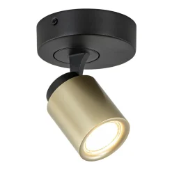 Discount Straluma Opbouwspot 1-lichts zwart/goud GU10