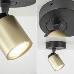 Discount Straluma Opbouwspot 1-lichts zwart/goud GU10