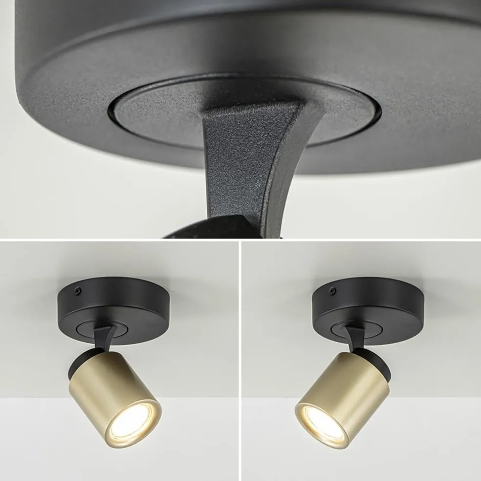 Discount Straluma Opbouwspot 1-lichts zwart/goud GU10