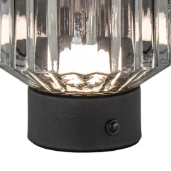Fashion Straluma Oplaadbare LED tafellamp op batterij titanium/zwart