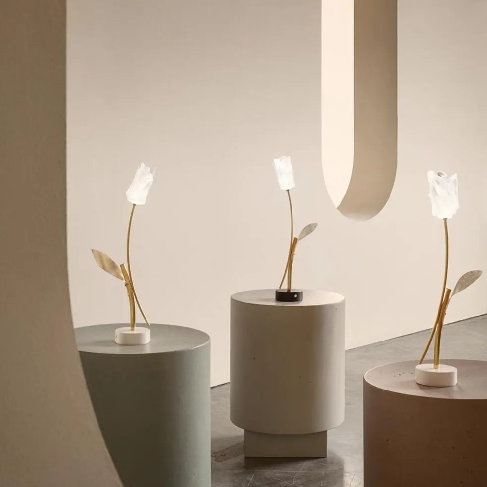 Fashion Straluma Oplaadbare LED tafellamp Tullip wit/goud