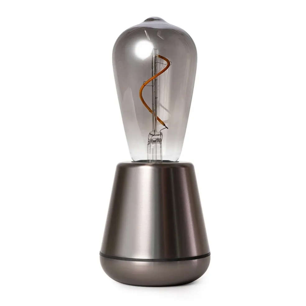 Fashion Straluma Oplaadbare tafellamp titanium met smoke lichtbron