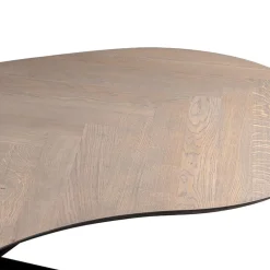 Sale Straluma Organische eettafel eiken met zwarte poot en visgraat
