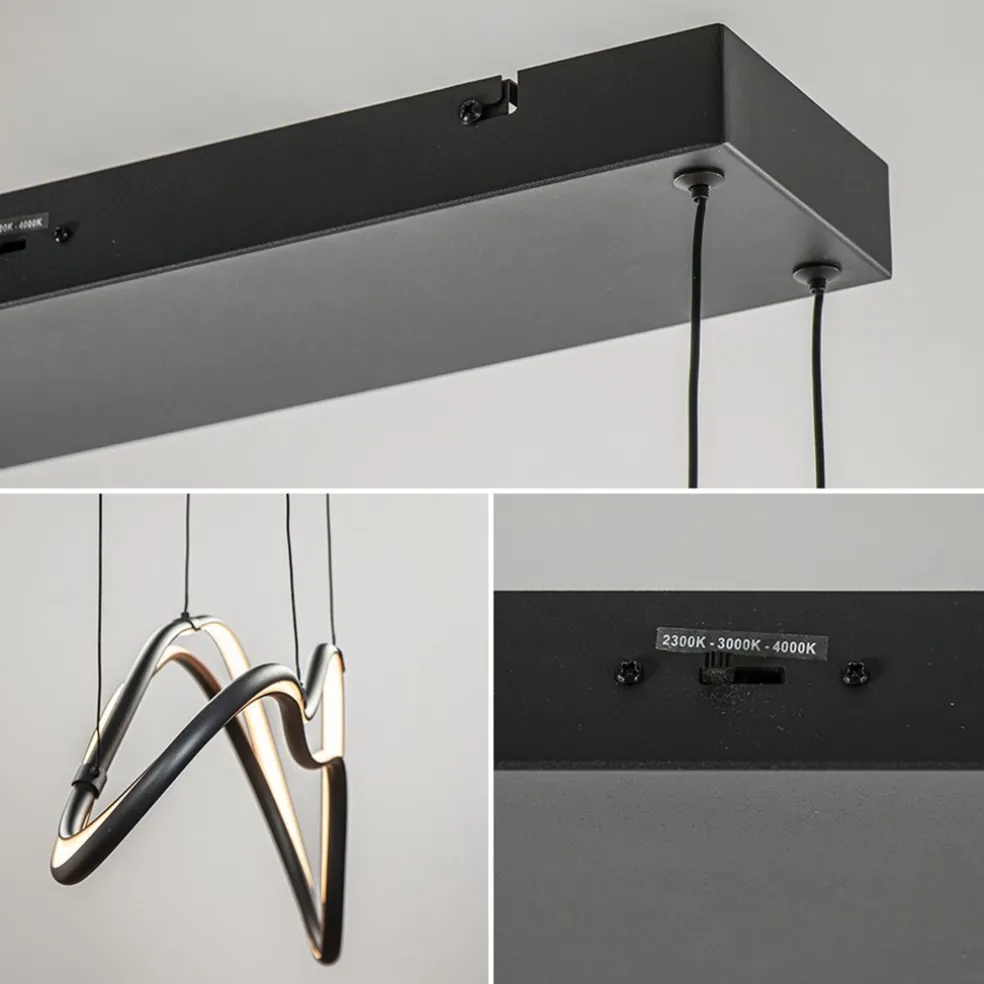 Outlet Straluma Organische LED hanglamp zwart dimbaar