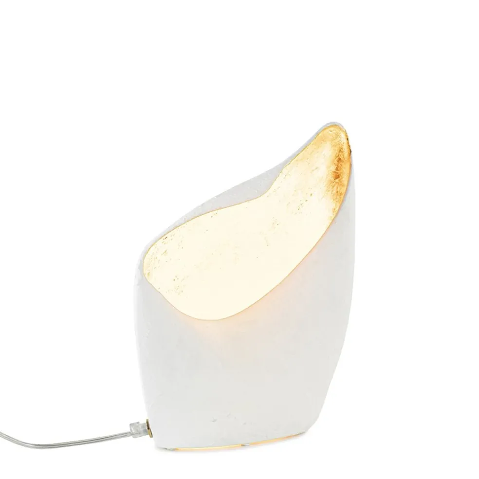 Outlet Straluma Organische tafellamp mat wit met goldleaf