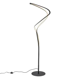 Outlet Straluma Organische vloerlamp zwart met dimbaar LED