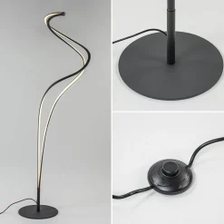 Outlet Straluma Organische vloerlamp zwart met dimbaar LED