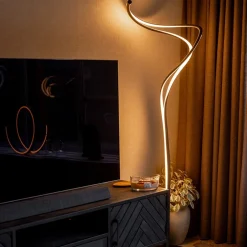Outlet Straluma Organische vloerlamp zwart met dimbaar LED