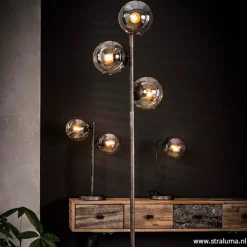 Fashion Straluma Oud zilveren vloerlamp met amber glas