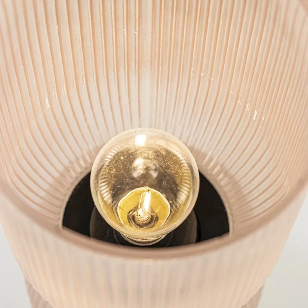 Fashion Straluma Oudroze glazen tafellamp Phoebe op batterijen van Light and living