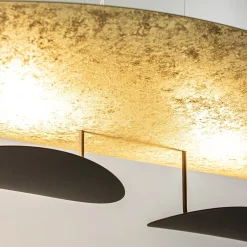 Outlet Straluma Ovale design LED hanglamp goldleaf met zwart