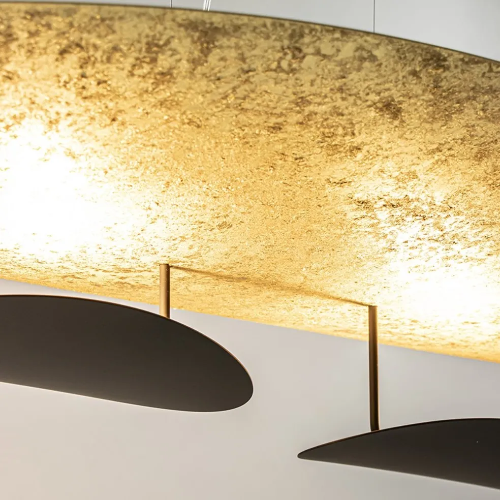 Outlet Straluma Ovale design LED hanglamp goldleaf met zwart