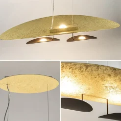 Outlet Straluma Ovale design LED hanglamp goldleaf met zwart