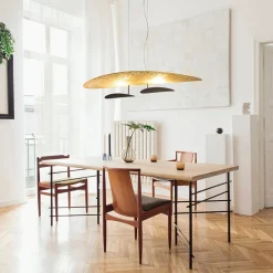 Outlet Straluma Ovale design LED hanglamp goldleaf met zwart