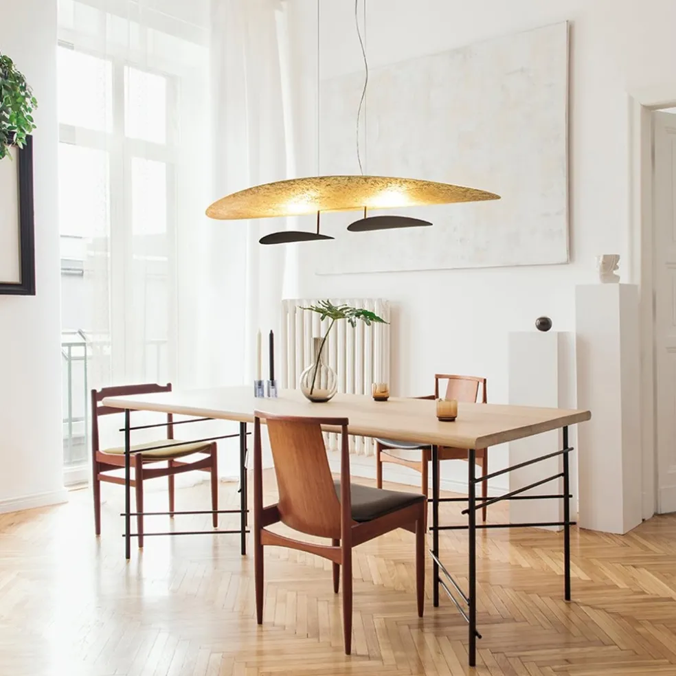 Outlet Straluma Ovale design LED hanglamp goldleaf met zwart