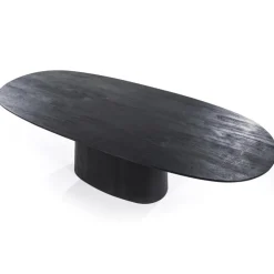 Discount Straluma Ovale eettafel Aron 300x110 cm zwart mangohout