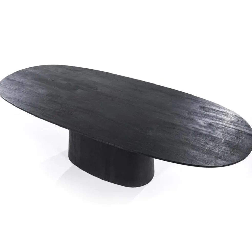 Discount Straluma Ovale eettafel Aron 300x110 cm zwart mangohout