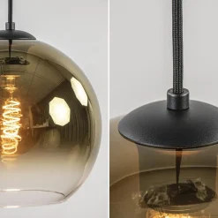 Outlet Straluma Ovale 5-lichts hanglamp met glazen bollen gold gradient
