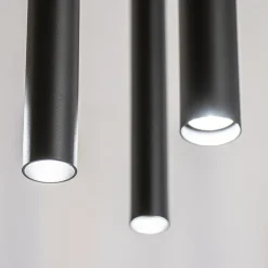 Outlet Straluma Ovale 8-lichts hanglamp tubes zwart metaal