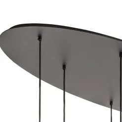 Outlet Straluma Ovale 8-lichts hanglamp tubes zwart metaal