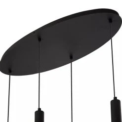 Shop Straluma Ovale 4-lichts hanglamp zwart met mat zwart glas